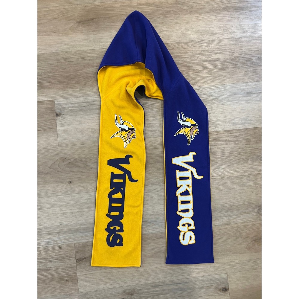 Minnesota Vikings NFL Yellow and Purple Reversible Hoodie Scarf